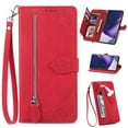 thumbnail image 1 of Compatible for Samsung Galaxy A35 Wallet Case for Women Girls with Card Holder - Retro Embossed Flower Zipper Wallet PU Leather Flip Cover with Detachable Wrist Hand Strap for Galaxy A35, Red, 1 of 8