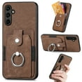 thumbnail image 1 of Compatible with Samsung Galaxy A36 5G, Classic Card Slots 360 Rotating Finger Ring Kickstand PU Leather + TPU Frame Magnetic Closure Back Case Cover for Samsung Galaxy A36 5G, Brown, 1 of 11