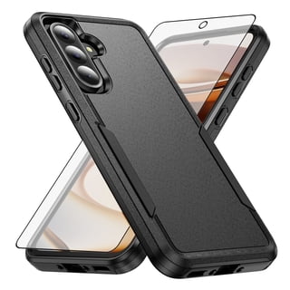 Compatible with Samsung Galaxy A36 5G Phone Case Tempered Glass Screen Protector Hybrid Rugged Shockproof Hard Protective Drop Proof Full Body Heavy Duty Mobile Cell Cover for A 36 36A LTE Men Black