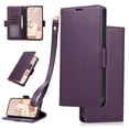 thumbnail image 1 of Compatible with Samsung Galaxy A36 5G Wallet Case with Credit Card Holder & Cash Slot, RFID Blocking Durable PU Leather Flip Magnetic Protective Stand Cover Wrist Strap Women Men,Darkpurple, 1 of 8