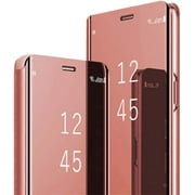 Compatible with Samsung Galaxy A42 Case Flip Leather Cover Clear S-View Mirror Shockproof Cover with Kickstand Anti-Scratch Protective Phone Cases Cover for Samsung A42