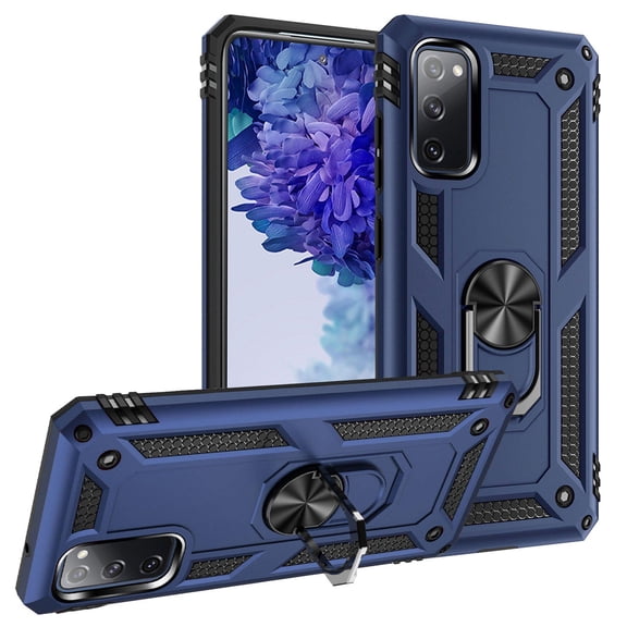 Compatible with Samsung Galaxy A51 5G Case Built-in 360 Ring Holder Kickstand, Extreme Protection Military Armor Magnetic Car Dual Layer Protective Heavy Duty Phone Cover,Blue