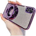 thumbnail image 1 of Compatible with Samsung Galaxy A51 Case Glitter Sparkly Camera Protection Cute Luxury Plating Phone Case with Kickstand Magnetic Shockproof Case for Samsung Galaxy A51 4G Purple DS, 1 of 8