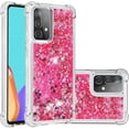 thumbnail image 1 of Compatible with Samsung Galaxy A52 5G Case Glitter Liquid Cute Clear Phone Case Floating Quicksand Shockproof Protective Bumper Silicone TPU Case for Samsung Galaxy A52 5G Love Pink YB, 1 of 12