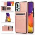 thumbnail image 1 of Compatible with Samsung Galaxy A52 5G Case Wallet with Credit Card Holder, Premium PU Leather Magnetic Clasp Kickstand Heavy Duty Protective Shock Absorbing Phone Cover for A52 5G, Rosegold, 1 of 7