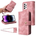 thumbnail image 1 of Compatible with Samsung Galaxy A52 Wallet Case, [6 Card Slots] Removable Adjustable Crossbody Necklace Lanyard Shoulder Strap Zipper PU Leather Case for Samsung Galaxy A52 4G/5G,Rosegold, 1 of 6