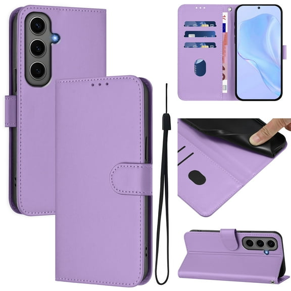 Compatible with Samsung Galaxy A52 Wallet Case with RFID Blocking Credit Card Holder, PU Leather Folio Flip Kickstand Protective Shockproof Anti-fall Phone Case Cover Women Men,Lavender