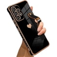 thumbnail image 1 of Compatible with Samsung Galaxy A53 5G Case Love Heart Plating Wristband Luxury Elegant Case Camera Protector Soft TPU Kickstand Protective Corner Back Cover Galaxy A53 5G Case -Black, 1 of 6