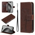 thumbnail image 1 of Compatible with Samsung Galaxy A53 5G Case Wallet Case with Kickstand Credit Card Holder Slots Cute Cat Butterfly & Tree Embossed Premium PU Leather Protective Phone Case with Wrist Strap,Coffee, 1 of 8