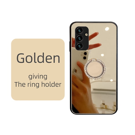 Compatible with Samsung Galaxy A53 5G Makeup Mirror Case Bling Diamond Glitter Rhinestone with Ring Holder Stand Kickstand Luxury Cute Shockproof for Girls Women Case for Samsung Galaxy A53 5G,
Gold
