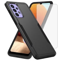 Compatible with Samsung Galaxy A53 5G Phone Case Tempered Glass Screen Protector Hybrid Rugged Shockproof Hard Protective Drop Proof Full Body Heavy Duty Mobile Cell Cover for A 53 G5 53A 2022 Black