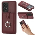 thumbnail image 1 of Compatible with Samsung Galaxy A53 5G Wallet Phone Case,360°Rotation Finger Ring Holder Kickstand,with Card Holder,Lychee Pattern PU Leather Durable Shockproof Rugged Phone Case,Winered, 1 of 12