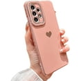thumbnail image 1 of Compatible with Samsung Galaxy A53 5g 6.5” Phone Case Luxury Electroplated Cute Side Love Hearts Pattren Cover for Women Camera Lens Protection Soft Silicone Shockproof Bumper (Pink), 1 of 11