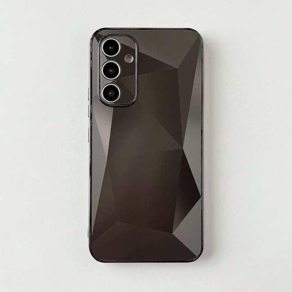 Compatible for Samsung Galaxy A54 5G Case, Plating 3D Diamond Pattern Phone Case, Fashionable Case for Women Girls Shockproof Anti-Scratch Camera Lens Protective Cover for Galaxy A54 5G, Black