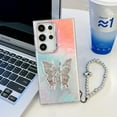 thumbnail image 1 of Compatible with Samsung Galaxy A54 5G Plating Frosted Case, with Colourful Laser Back and Butterfly Kickstand for Women Girls Cute Protective Phone Case Cover with Hand Chain Bracelet, A, 1 of 10