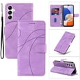 thumbnail image 1 of Compatible with Samsung Galaxy A54 5G Wallet Case, Protective Vintage Premium PU Leather Flip with Card Holders Kickstand & Wrist Strap Folio Case Cover for Men Women for Galaxy A54 5G, Purple, 1 of 10