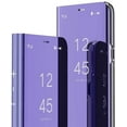 thumbnail image 1 of Compatible with Samsung Galaxy A55 5G Case Clear View Mirror Makeup Bookstyle Leather Design Flip Case with Kickstand Luxury Design Shockproof Phone Case for Samsung Galaxy A55 5G QH Purple, 1 of 2