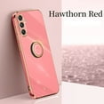 thumbnail image 1 of Compatible with Samsung Galaxy A55 Case Finger Ring Kickstand for Women Girls Rose Gold Edge Full Body Protection Plating Electroplate Case for Samsung Galaxy A55, Red, 1 of 7