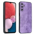 thumbnail image 1 of Compatible with Samsung Galaxy A56 5G Elegant PU Leather Embossed Case, Soft Silicone Edge Classic Shockproof Protective Cover for Samsung Galaxy A56 5G - Purple, 1 of 9