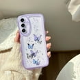 thumbnail image 1 of Compatible with Samsung Galaxy A56 5G Phone Case,Glitter Bling Shiny Star Sequin Butterfly Printing,Matte Cute Curly Wavy Frame,Shockproof Anti-fall Soft TPU Aesthetic Clear Phone Case,Purple, 1 of 10
