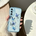 thumbnail image 1 of Compatible with Samsung Galaxy A56 5G Phone Case,Glitter Bling Shiny Star Sequin Butterfly Printing,Matte Cute Curly Wavy Frame,Shockproof Anti-fall Soft TPU Aesthetic Clear Phone Case,Blue, 1 of 10