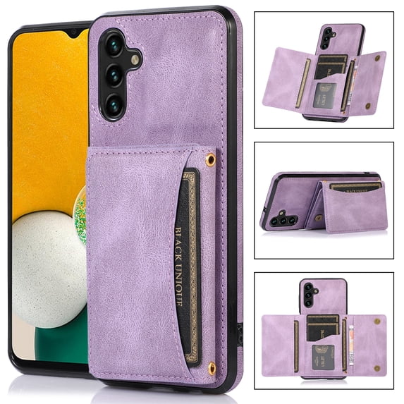 Compatible with Samsung Galaxy A56 5G Wallet Case, with Card Holder, PU Leather Kickstand Card Slots Case, Magnetic Clasp and Durable Shockproof Cover for Samsung Galaxy A56 5G, Purple