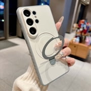 Compatible with Samsung Galaxy A57 Case with Invisible Magnetic O-Ring Stand Military-Grade Protection Phone Case for Samsung Galaxy A57 [Compatible with Mag-Safe] [Great Grip Feeling], White