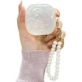 thumbnail image 1 of Compatible with Samsung Galaxy Buds 2 Pro(2022)/Galaxy Buds Pro Case/Galaxy Buds 2 Case/Galaxy Buds Live Case with Pearl Keychain Cute Shockproof Protective Cover Case White, 1 of 12