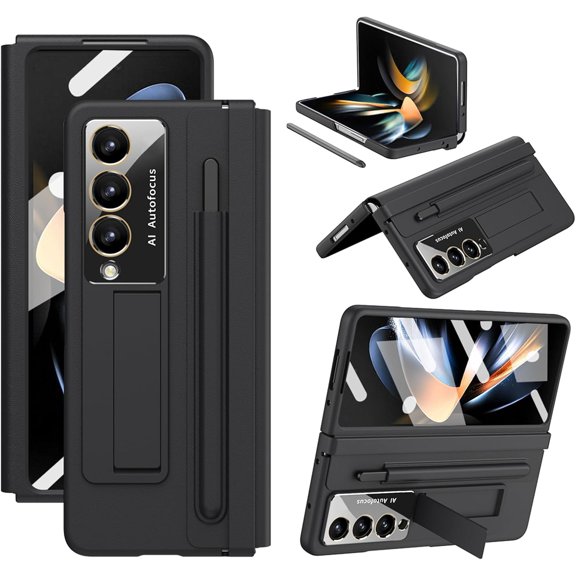 Compatible Samsung Galaxy Case , for Z Fold 4 5G Full Protection with S Pen Pen Case with Kickstand and Screen Protector, Unibody Case, Leather PC Protective Sleeve