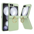thumbnail image 1 of Compatible with Samsung Galaxy Flip 6 Case with Hinge Protection, Build-in Kickstand Ring Holder Anti-Scratches Hard PC Protective Shockproof Case for Samsung Galaxy Z Flip 6 - Green, 1 of 7