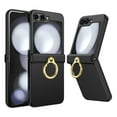 thumbnail image 1 of Compatible with Samsung Galaxy Flip 6 Case with Hinge Protection, Build-in Kickstand Ring Holder Anti-Scratches Hard PC Protective Shockproof Case for Samsung Galaxy Z Flip 6 - Black, 1 of 7