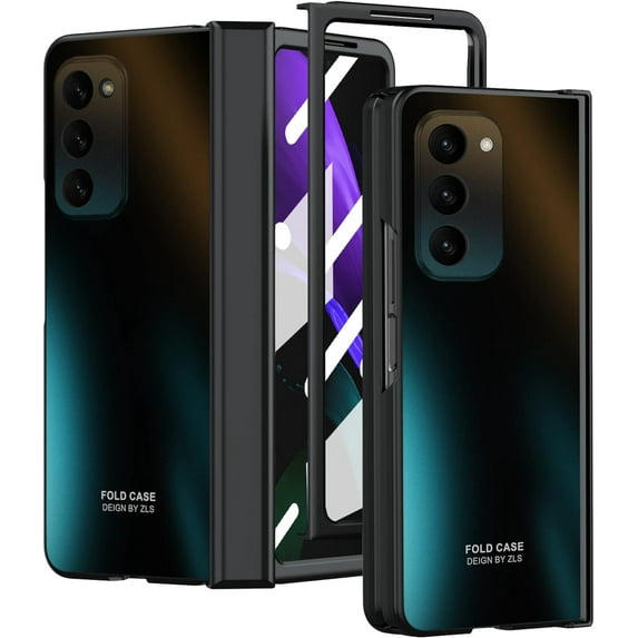 Compatible Samsung Galaxy Fold 2 Case with Screen Protector,Luxury Electroplating Heavy Duty Hinge Protective Bumper Case for Samsung Fold 2 Phone Cover,Samsung Galaxy Z Fold 2 Cases Men Black