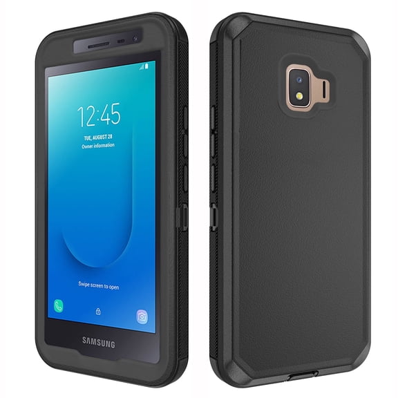 Compatible with Samsung Galaxy J2 Pure J2 Core 2018 2020 J 2 Dash 2J Shine 2019 Phone Case Hybrid Rugged Shockproof Hard Protective Drop Proof Full Body Heavy Duty Mobile Cell Cover Women Men Black