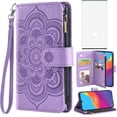 thumbnail image 1 of Compatible with Samsung Galaxy Note 10 Glaxay Note10 5G Wallet Case and Tempered Glass Screen Protector Flip Card Holder Stand Cell Phone Cover for Gaxaly Notes 10s Ten Not S10 Women Purple, 1 of 15