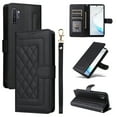 thumbnail image 1 of Compatible with Samsung Galaxy Note 10 Plus Case, Premium Leather Wallet Book Case Magnetic Flip RFID Blocking Credit Card Holder Kickstand with Wrist Strap Shock Absorbing Case, Black, 1 of 11