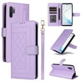 thumbnail image 1 of Compatible with Samsung Galaxy Note 10 Plus Case, Premium Leather Wallet Book Case Magnetic Flip RFID Blocking Credit Card Holder Kickstand with Wrist Strap Shock Absorbing Case, Purple, 1 of 11