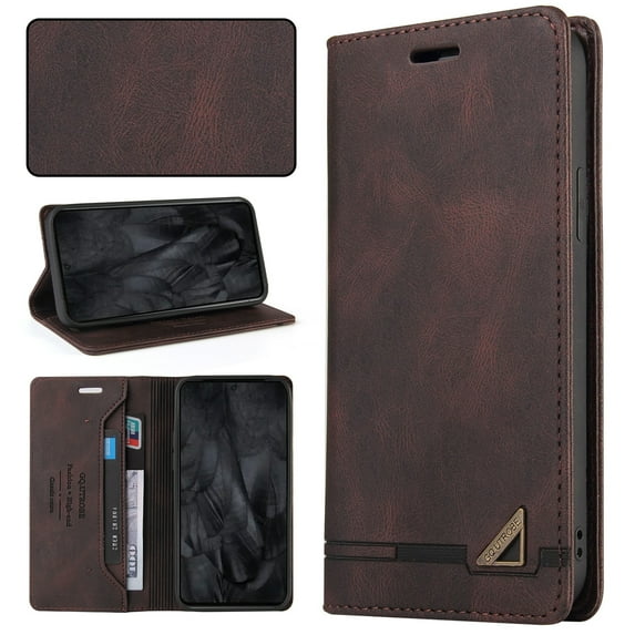 Compatible with Samsung Galaxy Note 10 Wallet Case with Card Holder,Women Men RFID Blocking PU Leather Vintage Folio Kickstand Flip Retro TPU Protective Credit Card Slots Phone Case,Brown