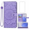 thumbnail image 1 of Compatible with Samsung Galaxy Note 20 5G Wallet Phone Case and Tempered Glass Screen Protector Flip Credit Card Holder Stand Mandala Flower Cell Cover for Note20 Notes 20s Twenty Not S20 Purple, 1 of 9