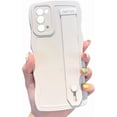 thumbnail image 1 of Compatible with Samsung Galaxy Note 20 Phone Case with Wrist Strap Kickstand Cute Solid Color Curly Wave Frame Case Women Camera Protection Soft Cover (White, Samsung Galaxy Note 20), 1 of 12