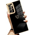 thumbnail image 1 of Compatible Samsung Galaxy Note 20 Ultra Case Heart Design Plating Cover Shockproof Protection Anti-Scratch Soft TPU Wireless Charging Slim Case for Samsung Galaxy Note 20 Ultra - Black, 1 of 11