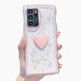 thumbnail image 1 of Compatible with Samsung Galaxy Note 20 Ultra Cute 3D Love Heart Phone Case,Glitter Bling Clear Case Curly Wave Frame Case Women Soft Shockproof Cover (Pink, Samsung Galaxy Note 20 Ultra), 1 of 12