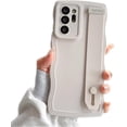 thumbnail image 1 of Compatible with Samsung Galaxy Note 20 Ultra Phone Case with Wrist Strap Kickstand Cute Solid Color Curly Wave Frame Case Women Soft Shockproof Cover (White, Samsung Galaxy Note 20 Ultra), 1 of 12