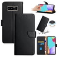 thumbnail image 1 of Compatible with Samsung Galaxy Note 8 Vintage Wallet || Real Leather Wallet Phone Case || Genuine Leather with Viewing Stand & Card Holder || Magnetic Flip Folio Cover with Card Slot, Black, 1 of 16