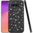 thumbnail image 1 of Compatible with Samsung Galaxy S10 Case, Glitter Sparkly Samsung S10 Phone Case with Slim Silicone Shockproof Protective Bumper Cover for Cute Girls Women (Black), 1 of 14