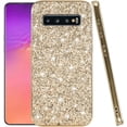 thumbnail image 1 of Compatible with Samsung Galaxy S10 Case, Glitter Sparkly Samsung S10 Phone Case with Slim Silicone Shockproof Protective Bumper Cover for Cute Girls Women (Gold), 1 of 14