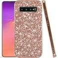 thumbnail image 1 of Compatible with Samsung Galaxy S10 Case, Glitter Sparkly Samsung S10 Phone Case with Slim Silicone Shockproof Protective Bumper Cover for Cute Girls Women (Rose Gold), 1 of 14