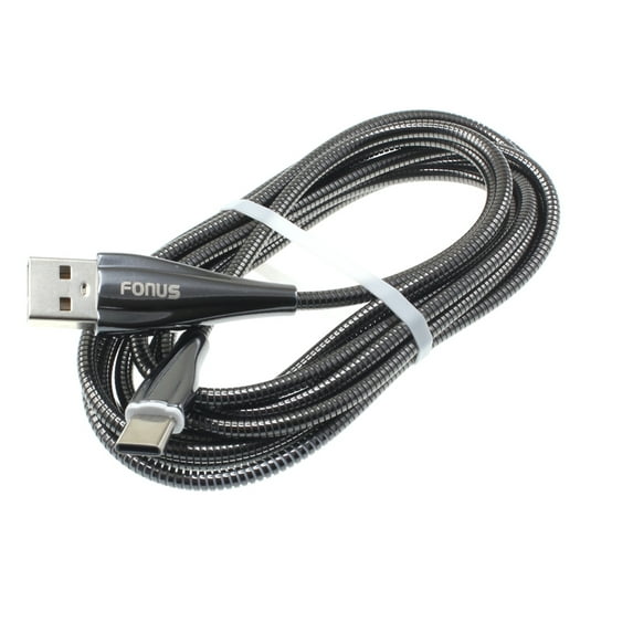 Compatible With Samsung Galaxy S10e S10+ S10 - Type-C USB Cable Charger Sync Cord 6ft Long Metal Braided Wire [Zinc Alloy Connectors] [Quick Charge] P2O