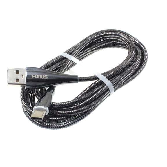 Compatible With Samsung Galaxy S10e S10+ S10 - Type-C USB Cable Charger Sync Cord 6ft Long Metal Braided Wire [Zinc Alloy Connectors] [Quick Charge] P2O