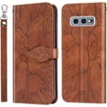 thumbnail image 1 of Compatible with Samsung Galaxy S10e Wallet Case Women Leather Flip with Wrist Strap Kickstand Magnetic Shockproof with Card Holder Protective Case for Samsung Galaxy S10e Life Tree Brown, 1 of 14
