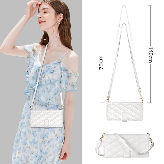 Compatible with Samsung Galaxy S20 Case for Girls Women, with Shoulder Lanyard Hand Strap Cards Holder Zipper Pocket Stand Shockproof Stylish Phone Case for Samsung Galaxy S20, White